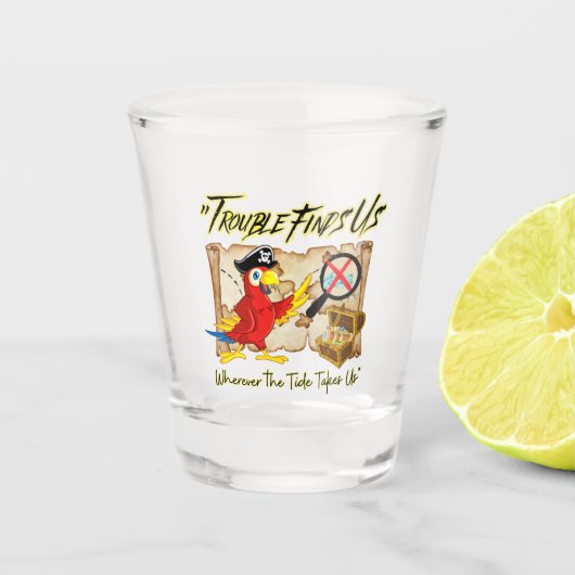 Piratensittich Schnapsglas (Vorderseite)