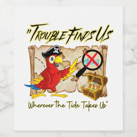 Piratensittich Weinetikett (Einzelnes Label)