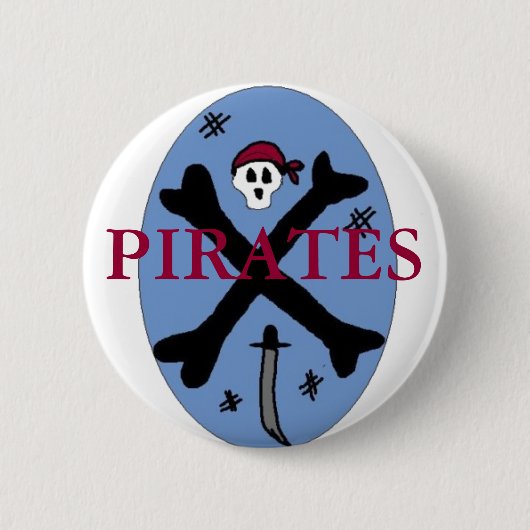 Piratenskelett Button (Vorderseite)
