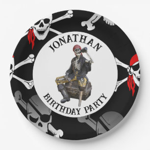 Piratenskelett Pappteller