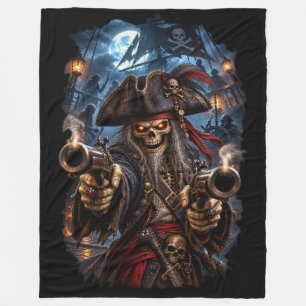 Piratenskelett-Schießer Fleecedecke