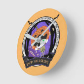 Piratenskeletter Runde Wanduhr (Winkel)