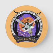 Piratenskeletter Runde Wanduhr (Vorderseite)