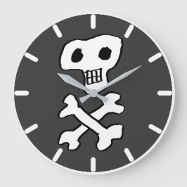 Piratenskull & Crossbones Große Wanduhr