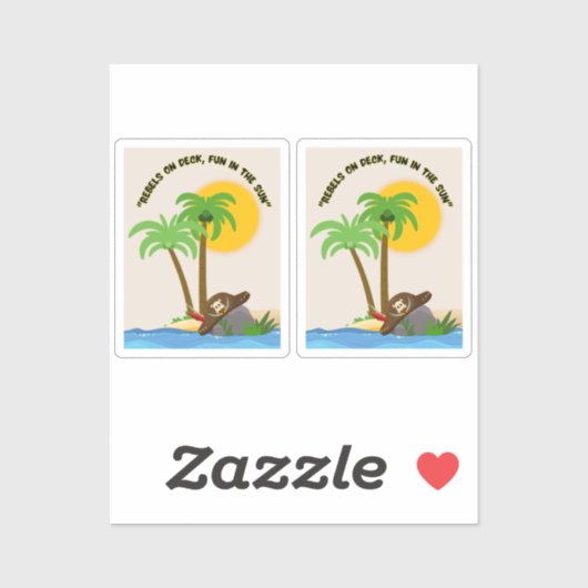 Piratenstrand Aufkleber (Blatt)