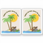 Piratenstrand Aufkleber (Vorderseite)