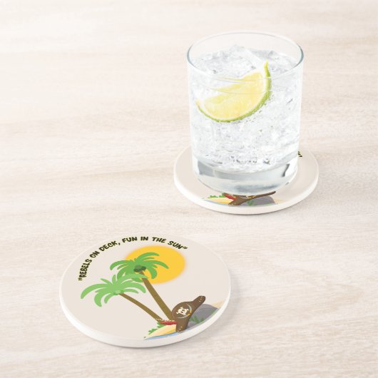 Piratenstrand Getränkeuntersetzer (Seite)