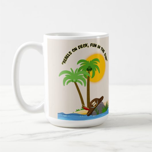 Piratenstrand Kaffeetasse (Links)
