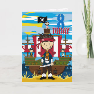 Piratenszene 8. Geburtstagskarte Karte