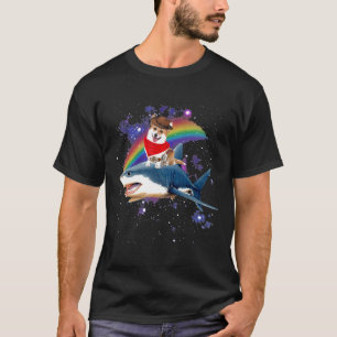 Piratentag und Halloween Weltraum-Pirat Corgi Reit T-Shirt