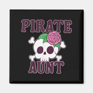 Piratentante Cartoon Skull Funny Family Halloween Magnet
