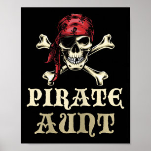 Piratentante Skull Matching Oma Halloween Costu Poster