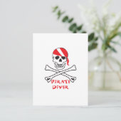 Piratentaucher Postkarte (Stehend Vorderseite)