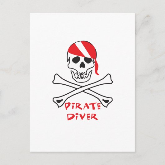 Piratentaucher Postkarte (Vorderseite)