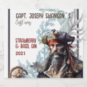 Piratenthema künstlerisch Food and Beverage Label Alkoholflaschenetikett (Einzelnes Label)