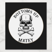 Piratenthema Party Adult Schiff Schädelknochen Weinetikett (Einzelnes Label)