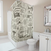 Piratenthema: Vintage nautische Muster. Duschvorhang (Beispiel)