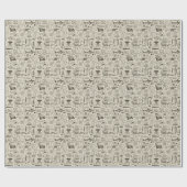 Piratenthema: Vintage nautische Muster. Geschenkpapier (Flach)