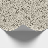 Piratenthema: Vintage nautische Muster. Geschenkpapier (Ecke)