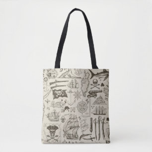 Piratenthema: Vintage nautisches Muster. Tasche