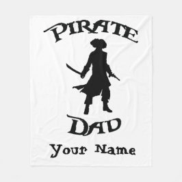 PiratentVater mit Simple Pirate Silhouette Fleecedecke