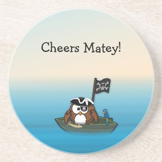 Piratenuhu - Wohngestaltung Untersetzer (Vorne)