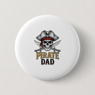 Piratenvater-Totenkopf-Schwert-Vintage-Stickerei-S Button