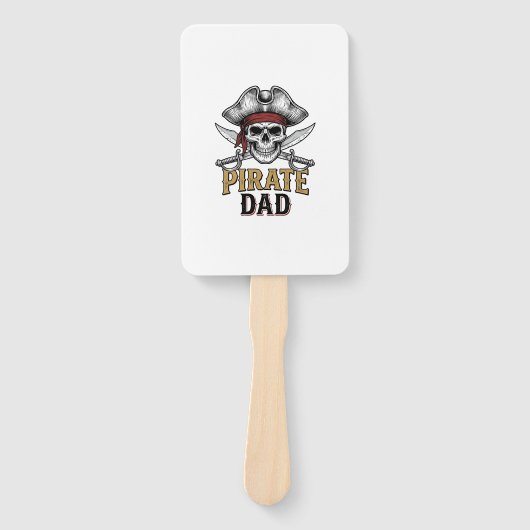 Piratenvater-Totenkopf-Schwert-Vintage-Stickerei-S Fächer (Vorderseite)