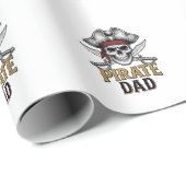Piratenvater-Totenkopf-Schwert-Vintage-Stickerei-S Geschenkpapier (Rolleneckpunkt)