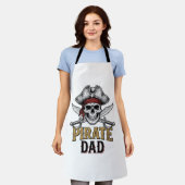 Piratenvater-Totenkopf-Schwert-Vintage-Stickerei-S Schürze (Getragen)