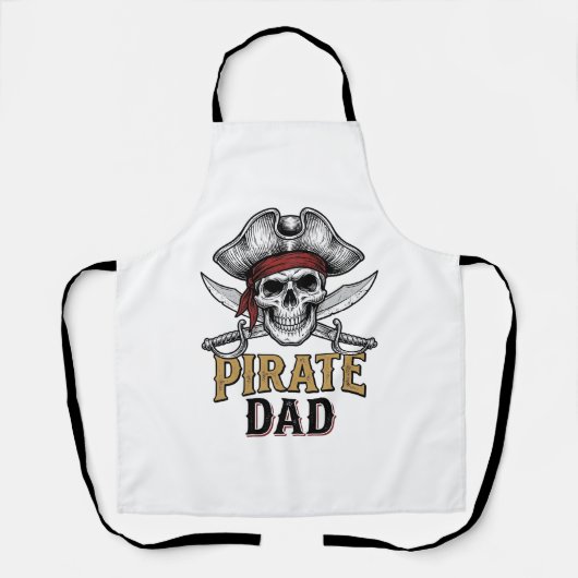 Piratenvater-Totenkopf-Schwert-Vintage-Stickerei-S Schürze (Vorderseite)