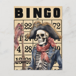 Piraterie auf der Vintagen Bingokarte Postkarte