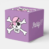 Piraterie Lila Schädel und Kreuzknochen Geschenkschachtel (Rückseite)