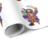 Piraterie mit Peg Leg und Schwert Geschenkpapier (Rolleneckpunkt)