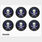 Piraterie Runder Aufkleber (Blatt)
