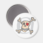 Piraterie: Schädel und Knochen Magnet (Vorderseite/Rückseite)