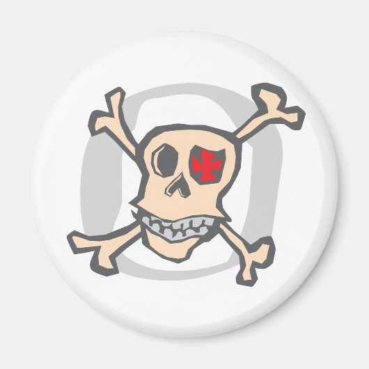 Piraterie: Schädel und Knochen Magnet (Vorne)