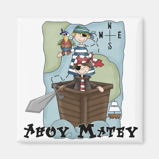 Pirates Ahoy Tshirs und Geschenke Magnet (Vorne)