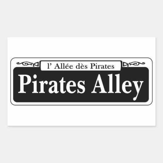 Pirates Alley, New Orleans Street Sign Rechteckiger Aufkleber (Vorderseite)