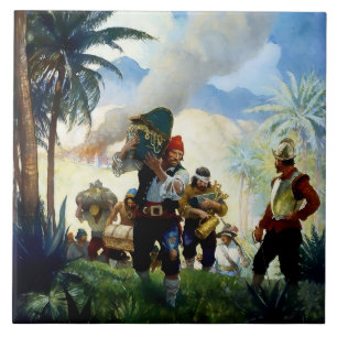 "Pirates and Plunder" von NC Wyeth Fliese