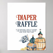 Pirates Baby Duschmaschine Windeln Raffle-Zeichen Poster (Vorne)