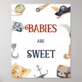 Pirates Baby Shower Babys sind süß Poster (Vorne)
