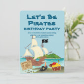 Pirates Birthday Einladung (Stehend Vorderseite)