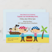 Pirates Birthday Party Mates Einladung (Vorne/Hinten)