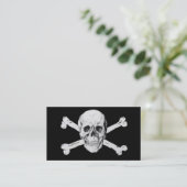 Pirates Black Skull und Crossbones Visitenkarte (Stehend Vorderseite)