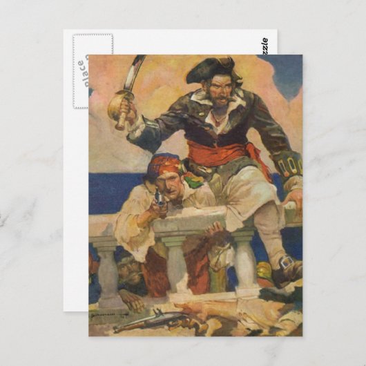 Pirates Boarding Ship Postkarte (Vorne/Hinten)