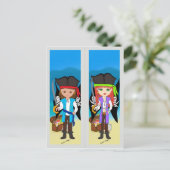Pirates Bookmark on Postcard Postkarte (Stehend Vorderseite)