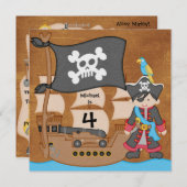 Pirates Boy Pirate Ship Birthday Einladungen (Vorne/Hinten)