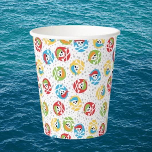 Pirates Colorful Skulls Paper Cups Pappbecher