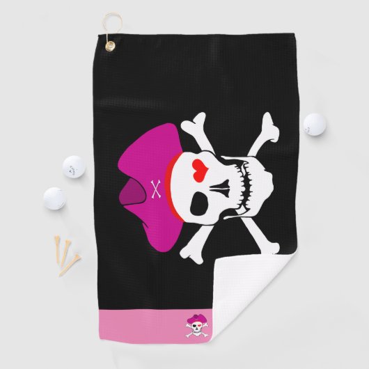 Pirates Flag & Captain Grace mit Monogramm Golf Golfhandtuch (Insitu)